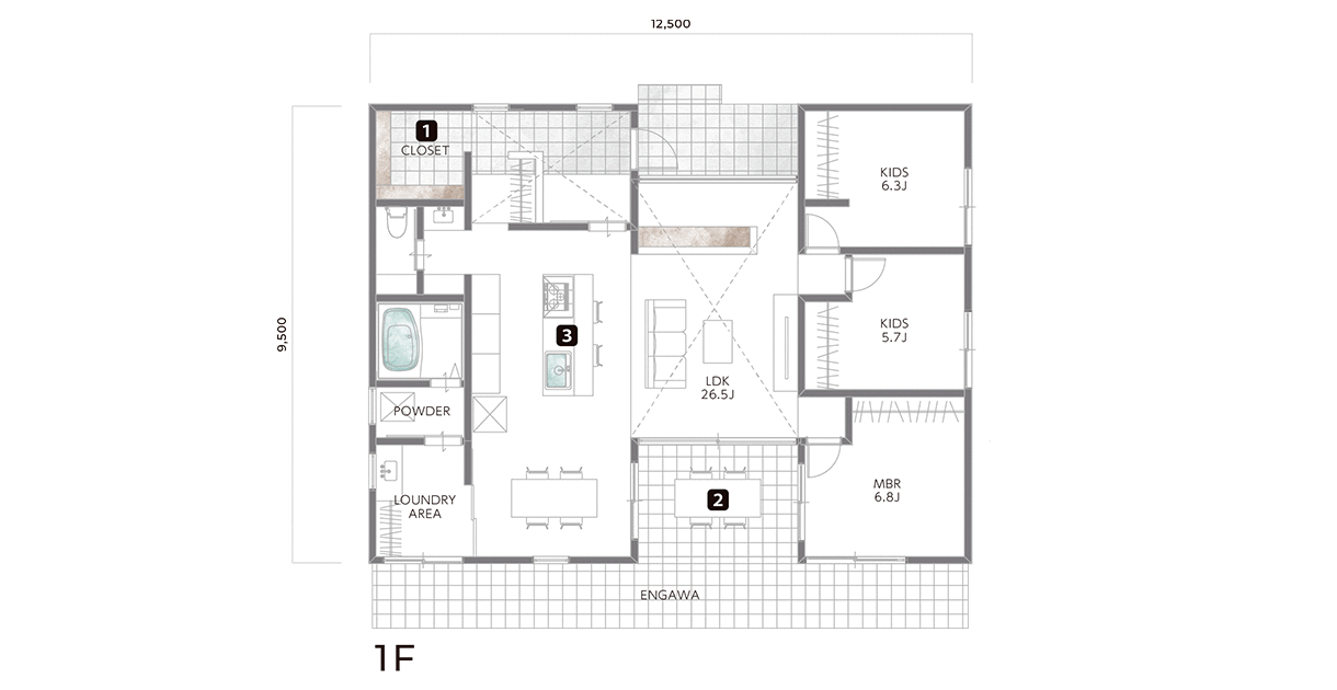 自然の光と風を感じながら、のびのび子育てできる平屋