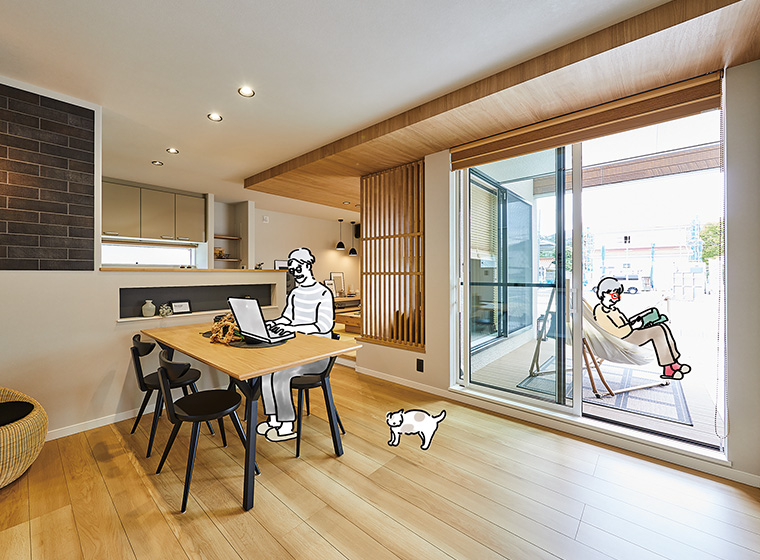 家族の様子を感じられるキッチン